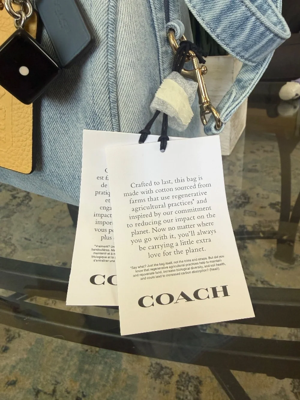 Coach Outlet Rowan Satchel Bag In Loved Denim With Charms